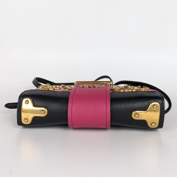 Prada Dark Pink Leather Astrology Small Cahier Crossbody Bag - Picture 5 of 10
